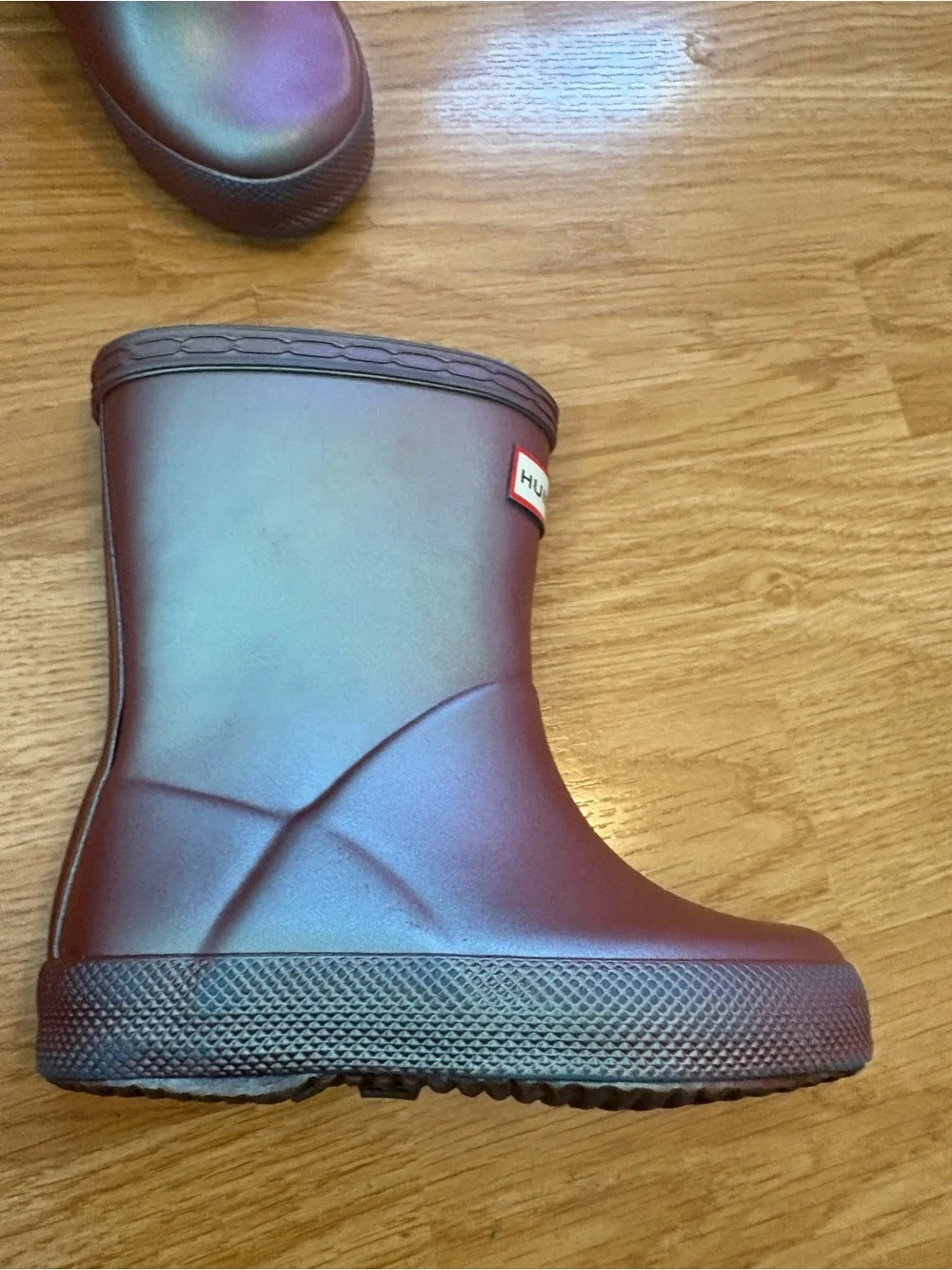 Hunter Kids Iridescent Rain Boots with Blue Lining